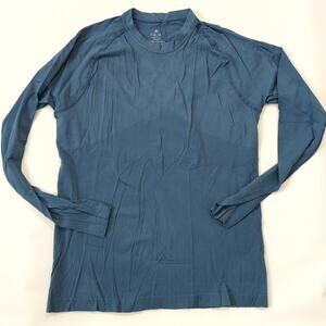 Nux Women's Top Mesh Breathable Size Medium Blue Long Sleeve Made in USA Shirt
